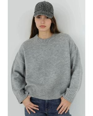 Hiccup Thick Crew Neck Extra Soft Touch Jumper - Grey