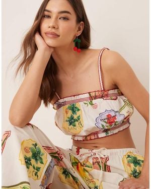 Nobody's Child Chai Cropped Cami Top Co-Ord - Multicolour