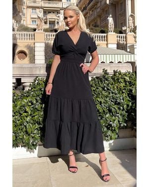 AX Paris Twist Front Maxi Smock Dress - Black