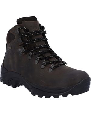 Hi-Tec Ravine Dames Wandellaarzen Van Leer In Het Bruin - Zwart