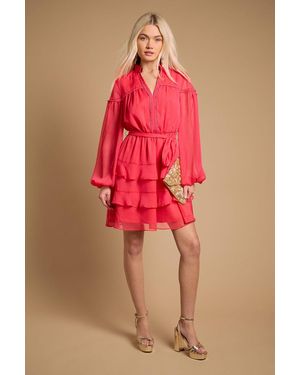 Oasis Contrast Tiered Mini Dress