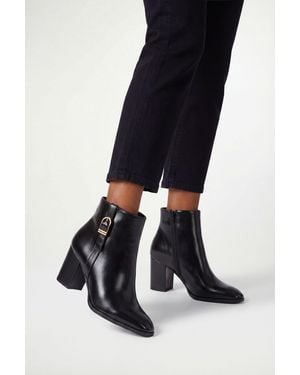 Wallis Sophie Faux Leather Buckle Detail Ankle Boots - Black