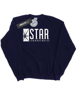 Dc Comics Ladies The Flash Star Labs Sweatshirt - Blue
