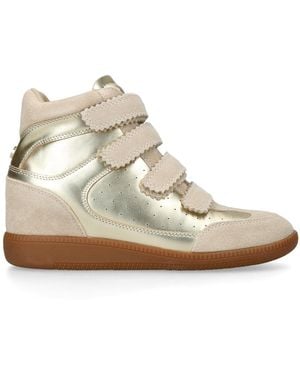 Steve Madden Suede Mustang Trainers - Natural