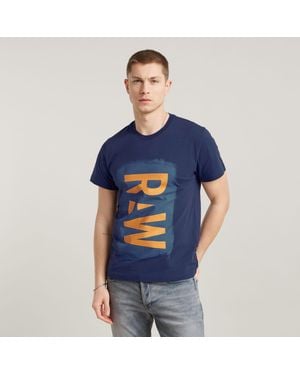 G-Star G-Star Raw Painted Raw Graphic T-Shirt - Blue