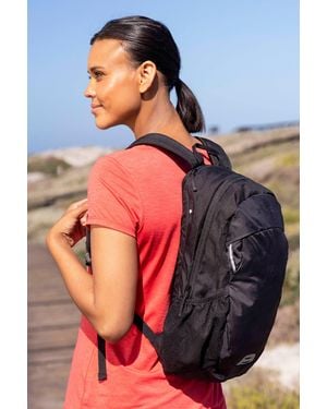 Mountain Warehouse 'Onyx' Backpack With Bottle Pocket Water Resistant Travel Bag - Black