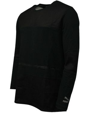 PUMA Evo Bball Dry Cell Long Sleeve Tee Top Mesh 571643 01 A8C Textile - Black