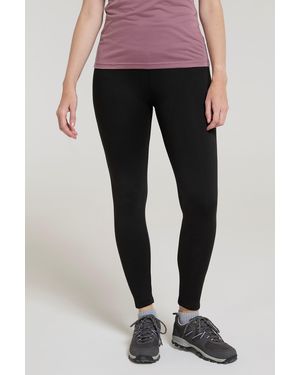 Mountain Warehouse Borg Lined Leggings Comfy Thermal Base Layer Bottoms - Blue