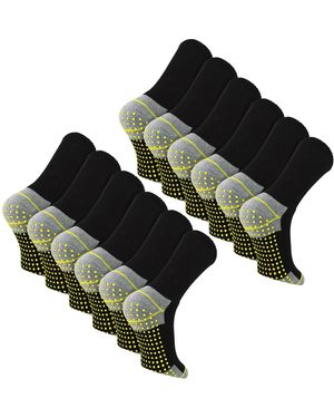 Sock Snob 12 Pairs Non Slip Grip Work Socks - Green