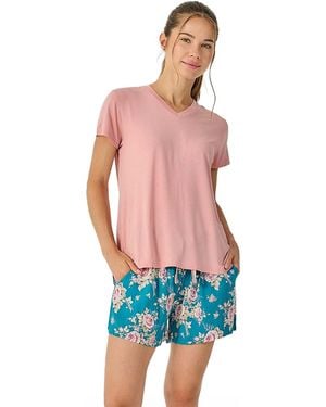 J&j Brothers Summer Short Sleeve Pyjamas Jjb35 - Blue