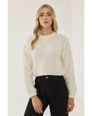 Hiccup Relaxed Fit Crew Neck Jumper - Natural