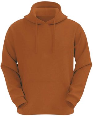 VR2 Denim Plain Hoodie Long Sleeve Pullover - Brown