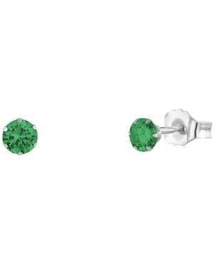 The Jewellery Stockroom Sterling 3Mm Emerald Cz Stud Earrings - Green