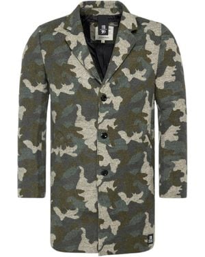 Tom Tailor Trench Over Coat Wool Winter Long Jacket Formal Office Outwear - Green