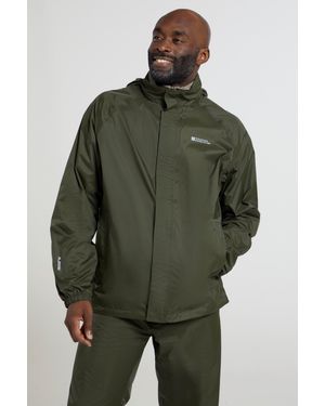 Mountain Warehouse 'Pakka Ii' Waterproof Packable Breathable Hooded Full Zip Jacket - Green