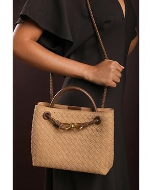 Where's That From Luna Woven Leather Tote Bag With Detail - Black