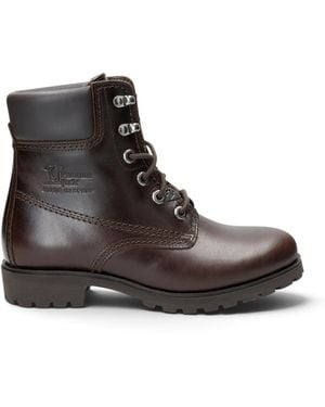 Panama Jack Leather Warm Lace-Up Boots - Brown