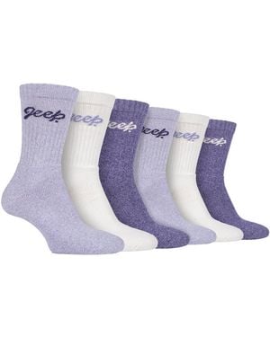Jeep Ladies 6 Pack Hiking Boot Socks - Purple