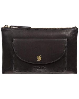 Conkca 'Treasure' Leather Clutch Bag - Black