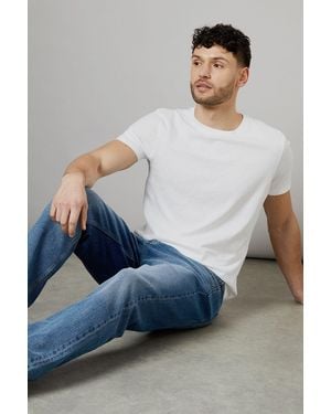MAINE Stone Wash Premium Stretch Straight Fit Jeans - Grey