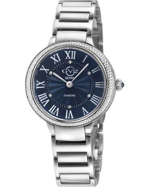 Gv2 Rome Brillante Diamond 316L Stainless Steel Case, Dial, Watch - Blue
