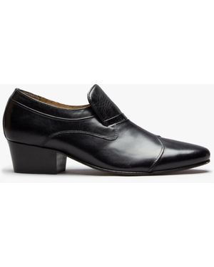 Club Cubano Carluccio Leather Cuban Heel Shoes - Black