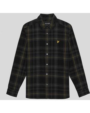 Lyle & Scott Tartan Check Corduroy Shirt - Black