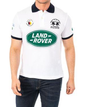 La Martina Short-Sleeved Polo Shirt With Contrast Lapel Collar 2Mpd19 - Green