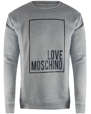 Moschino Love Box Logo Sweatshirt Cotton - Grey