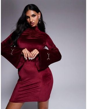 ASOS Cord Buckle Detail Mini Dress - Red