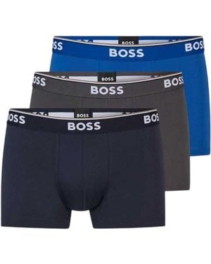 BOSS Bodywear Logo Boxershorts (Set Van 3) /Blauw)