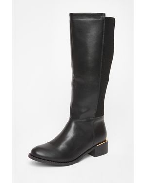 Quiz Wide Fit Knee High Boots - Black