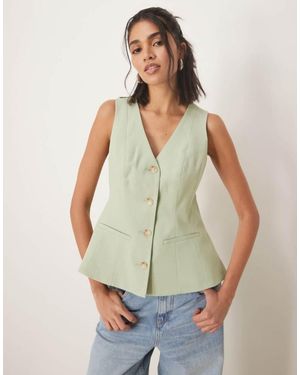 ASOS Peplum Waistcoat - Green