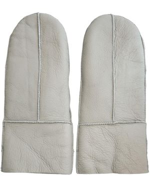 Infinity Leather Genuine Real Sheepskin Mittens Warm Gloves - Grey
