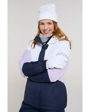 Mountain Warehouse Plain Ski Jacket And Trousers Set Insulated Hooded Snowproof Winter Outfit - Blue