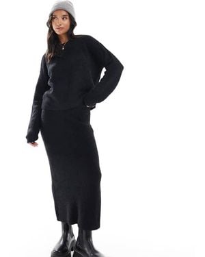 Vero Moda Fluffy Midi Skirt Co-Ord - Black