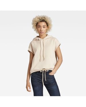 G-Star RAW G-Star Raw Relaxed Short Sleeve Hoodie - Natural