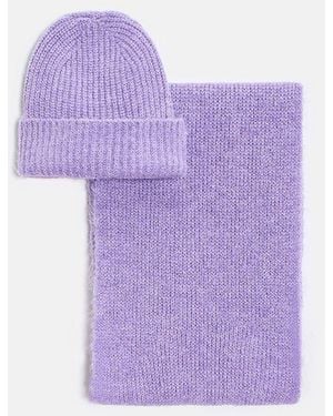 Dilvin Hat Scarf Glove Set - Purple