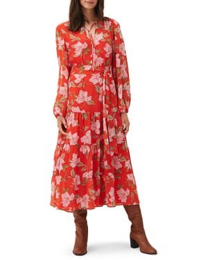 Phase Eight Philippa Floral Chiffon Maxi Dress - Red