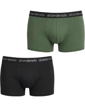 Abanderado Pack Of 2 Elastic Cotton Boxers Aa596 - Green