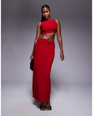 Missy Empire Double Layered Slinky High Waisted Maxi Skirt Co-Ord