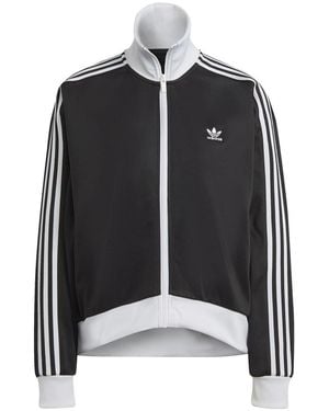 adidas Originals Track High Neck Ribbed Cuff Jacket - Black