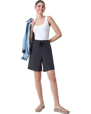 Roman Cotton Elastic Waist Tie Detail Pocket Shorts - Blue