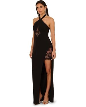 Adrianna Papell Knit Crepe Long Dress - Black