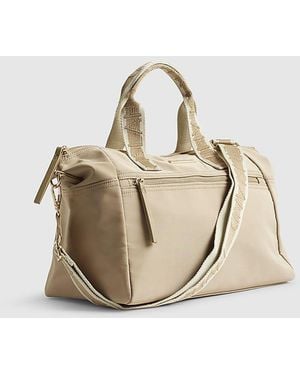 River Island Holdall Cabin Size Logo Zip Pu - Natural