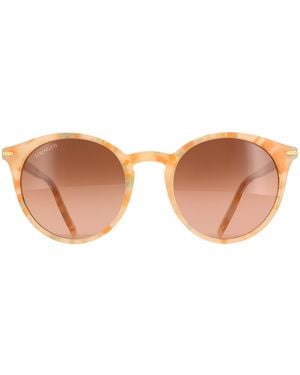 Serengeti Round Shiny Peach Marble Mineral Polarized Drivers Gradient Leonora - Brown