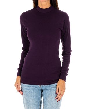Kisses&Love Long-Sleeved T-Shirt With Half-High Collar 1625-M - Purple