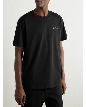 Balmain Logo Embroidered T-Shirt - Black
