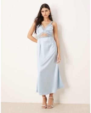 Never Fully Dressed Mimi Lace Cut-Out Slip Midaxi Dress - White