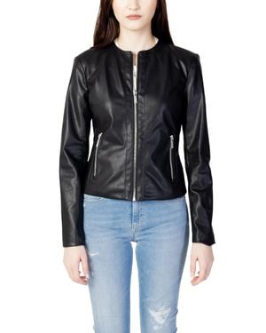 ARMANI EXCHANGE Faux Leather Jacket - Black